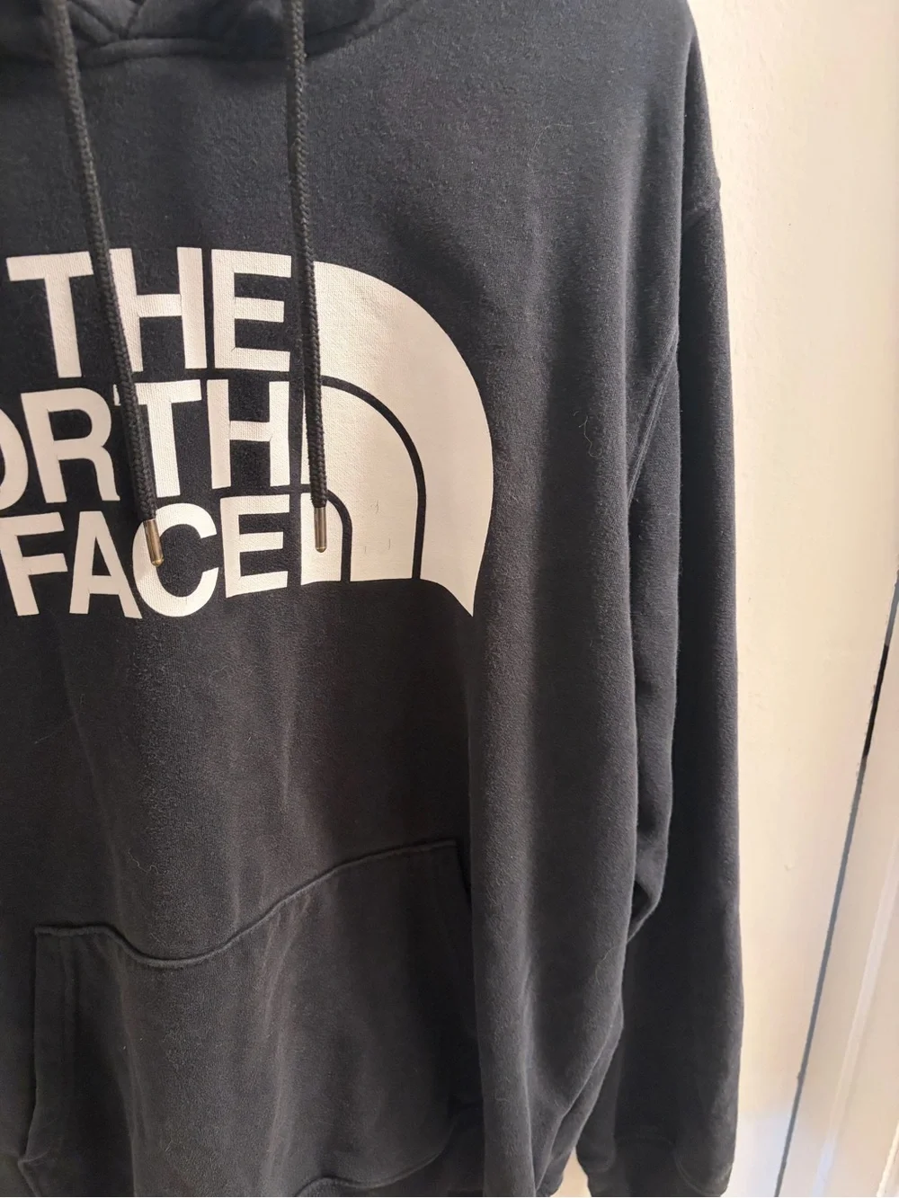 The North Face Black Pullover Hoodie with White Logo